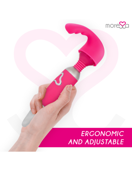 MORESSA ODILON WAND POTENTE MOTOR MAS DOS CABEZALES PREMIUM SILICONE RECARGABLE