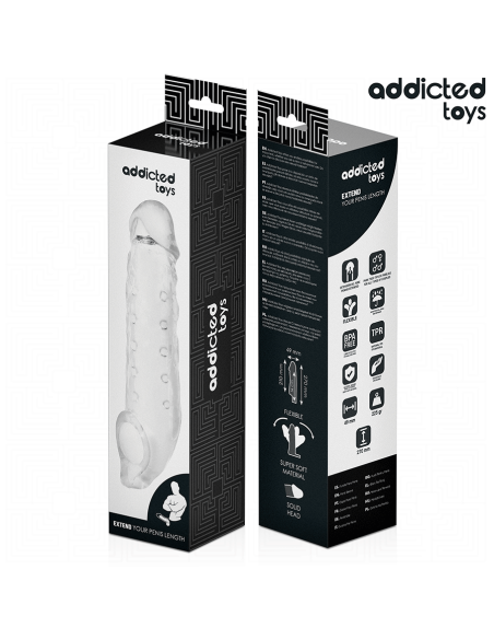 ADDICTED TOYS FUNDA PARA EL PENE TRANSPARENTE TALLA S 23 CM