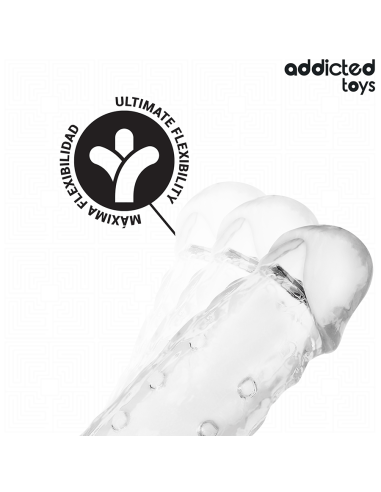 ADDICTED TOYS FUNDAS PARA EL PENE TRANSPARENTE TALLA M 27 CM