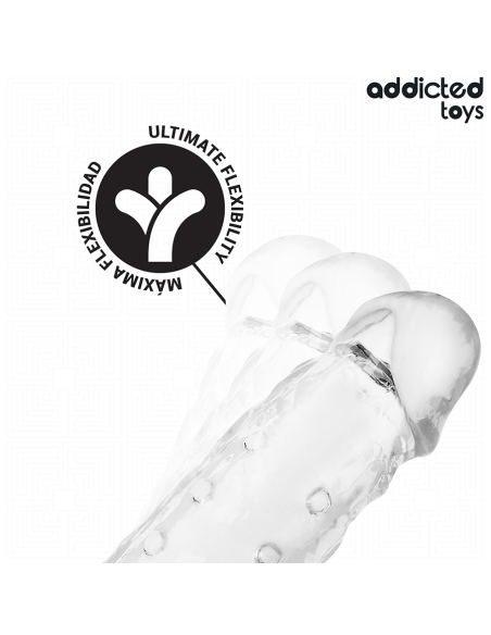 ADDICTED TOYS FUNDAS PARA EL PENE TRANSPARENTE TALLA M 27 CM