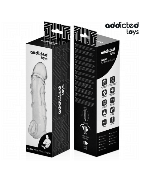 ADDICTED TOYS EXTENSOR PARA EL PENE TRANSPARENTE 27 CM