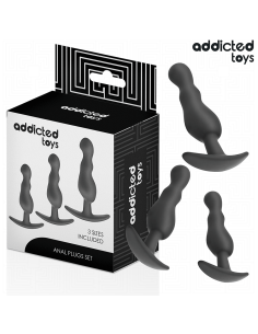 ADDICTED TOYS SET DE 3 PLUG ANAL SILICONA MODELO 1