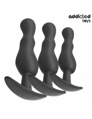 ADDICTED TOYS SET DE 3 PLUG ANAL SILICONA MODELO 1