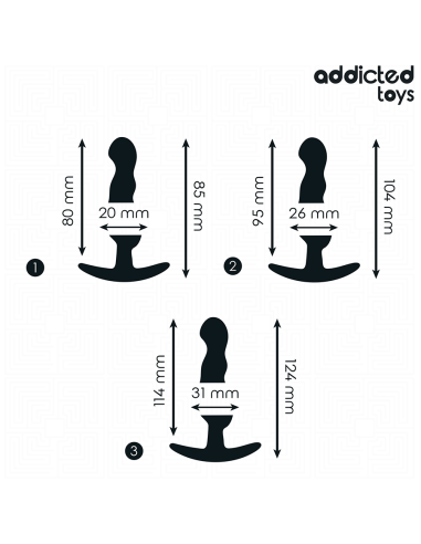 ADDICTED TOYS SET DE 3 PLUG ANAL SILICONA MODELO 1