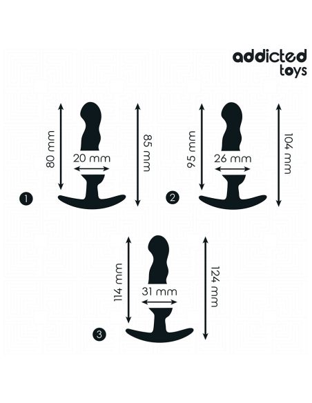 ADDICTED TOYS SET DE 3 PLUG ANAL SILICONA MODELO 1