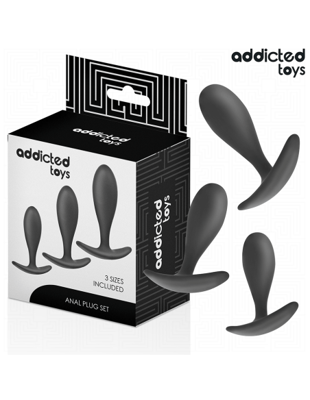 ADDICTED TOYS SET DE 3 PLUG ANAL SILICONA MODELO 2