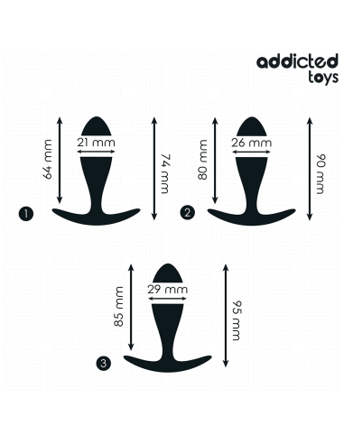 ADDICTED TOYS SET DE 3 PLUG ANAL SILICONA MODELO 2
