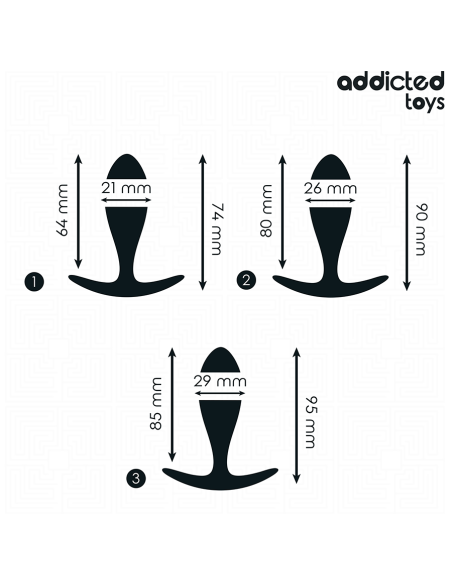 ADDICTED TOYS SET DE 3 PLUG ANAL SILICONA MODELO 2