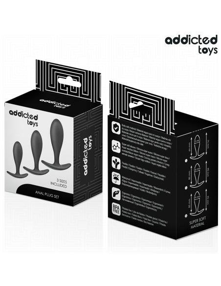 ADDICTED TOYS SET DE 3 PLUG ANAL SILICONA MODELO 2