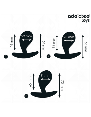 ADDICTED TOYS SET DE 3 PLUG ANAL SILICONA MODELO 3