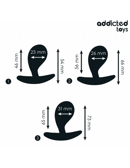 ADDICTED TOYS SET DE 3 PLUG ANAL SILICONA MODELO 3