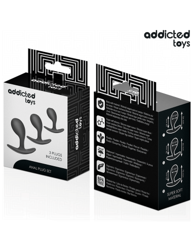 ADDICTED TOYS SET DE 3 PLUG ANAL SILICONA MODELO 3