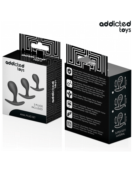 ADDICTED TOYS SET DE 3 PLUG ANAL SILICONA MODELO 3