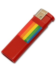 PRIDE MECHERO ROJO CON BANDERA LGBT