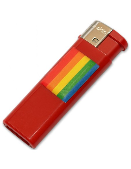 PRIDE MECHERO ROJO CON BANDERA LGBT