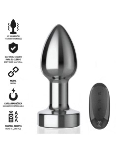 INTENSE PLUG ANAL 10 VIBRACIONES METAL CON CONTROL REMOTO S