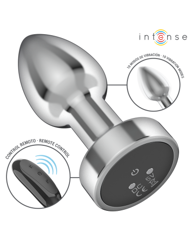 INTENSE PLUG ANAL 10 VIBRACIONES METAL CON CONTROL REMOTO S