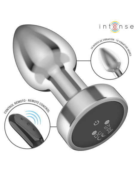 INTENSE PLUG ANAL 10 VIBRACIONES METAL CON CONTROL REMOTO S