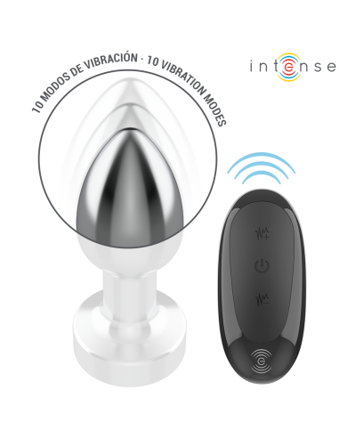 INTENSE PLUG ANAL 10 VIBRACIONES METAL CON CONTROL REMOTO S