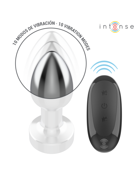 INTENSE PLUG ANAL 10 VIBRACIONES METAL CON CONTROL REMOTO S