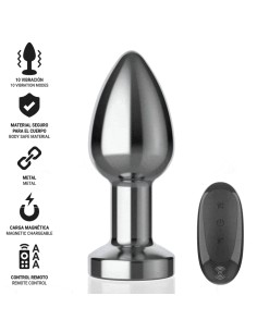 INTENSE PLUG ANAL 10 VIBRACIONES METAL CON CONTROL REMOTO M