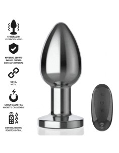 INTENSE PLUG ANAL 10 VIBRACIONES METAL CON CONTROL REMOTO L