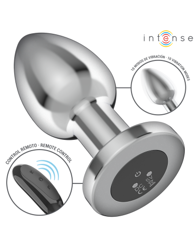 INTENSE PLUG ANAL 10 VIBRACIONES METAL CON CONTROL REMOTO L