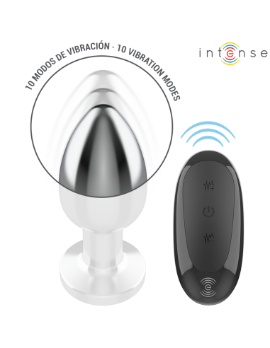INTENSE PLUG ANAL 10 VIBRACIONES METAL CON CONTROL REMOTO L