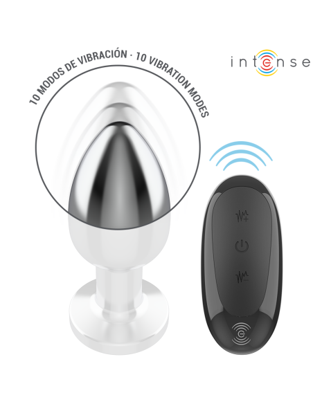 INTENSE PLUG ANAL 10 VIBRACIONES METAL CON CONTROL REMOTO L