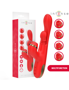 INTENSE KATY ESTIMULADOR CLATORIS MULTIFUNCIAN 4 CABEZALES INTERCAMBIABLES ROJO 2