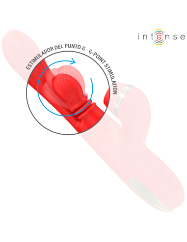 INTENSE KATY ESTIMULADOR CLATORIS MULTIFUNCIAN 4 CABEZALES INTERCAMBIABLES ROJO