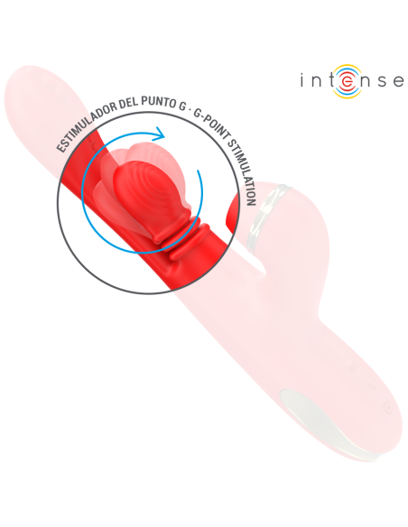 INTENSE KATY ESTIMULADOR CLATORIS MULTIFUNCIAN 4 CABEZALES INTERCAMBIABLES ROJO