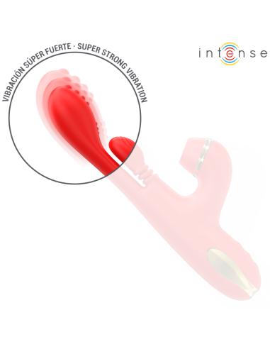 INTENSE KATY ESTIMULADOR CLATORIS MULTIFUNCIAN 4 CABEZALES INTERCAMBIABLES ROJO