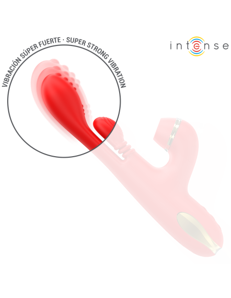 INTENSE KATY ESTIMULADOR CLATORIS MULTIFUNCIAN 4 CABEZALES INTERCAMBIABLES ROJO