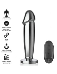INTENSE PLUG ANAL 10 VIBRACIONES METAL EN FORMA DE DILDO CON CONTROL REMOTO S 2