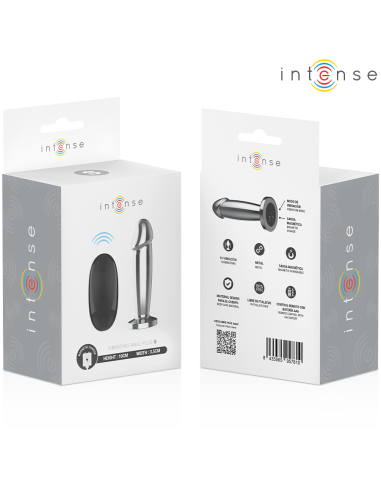 INTENSE PLUG ANAL 10 VIBRACIONES METAL EN FORMA DE DILDO CON CONTROL REMOTO S