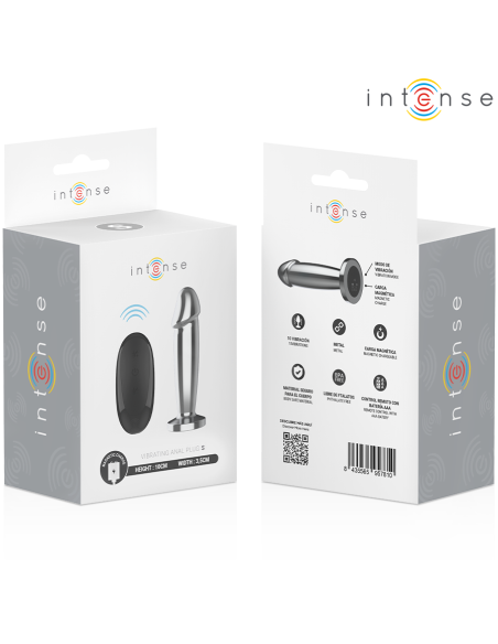 INTENSE PLUG ANAL 10 VIBRACIONES METAL EN FORMA DE DILDO CON CONTROL REMOTO S