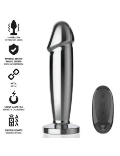 INTENSE PLUG ANAL 10 VIBRACIONES METAL EN FORMA DE DILDO CON CONTROL REMOTO M 2