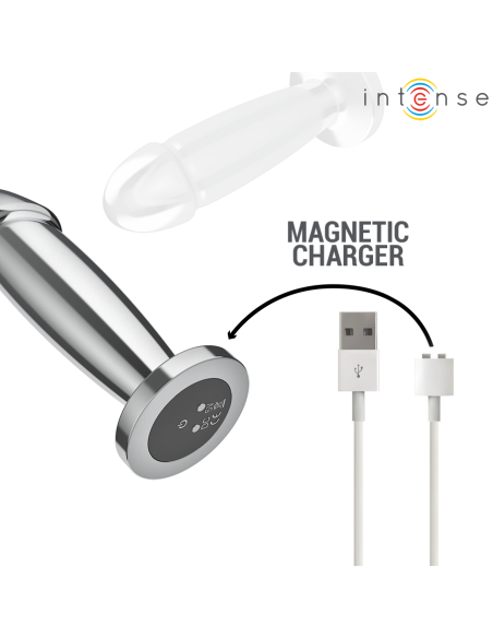INTENSE PLUG ANAL 10 VIBRACIONES METAL EN FORMA DE DILDO CON CONTROL REMOTO M