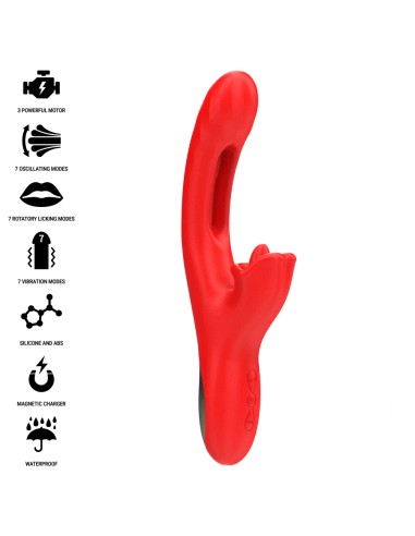 INTENSE JESSICA VIBRADOR MULTIFUNCIAN ESTIMULACIAN CLATORIS 248 CM ROJO
