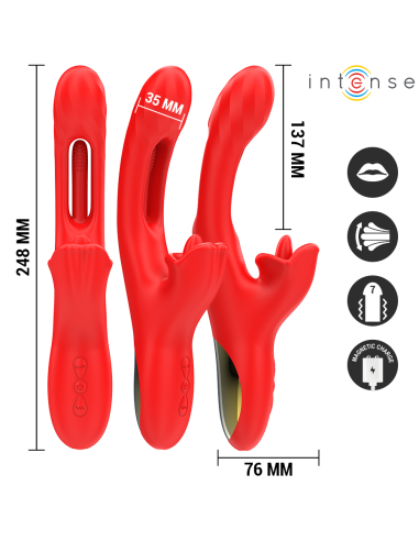 INTENSE JESSICA VIBRADOR MULTIFUNCIAN ESTIMULACIAN CLATORIS 248 CM ROJO