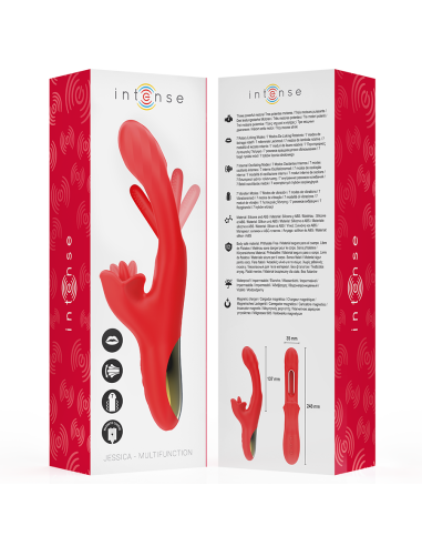 INTENSE JESSICA VIBRADOR MULTIFUNCIAN ESTIMULACIAN CLATORIS 248 CM ROJO