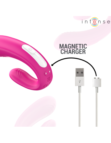 INTENSE JANET ESTIMULADOR Y VIBRADOR DUAL EN FORMA DE U CON CONTROL REMOTO ROSA