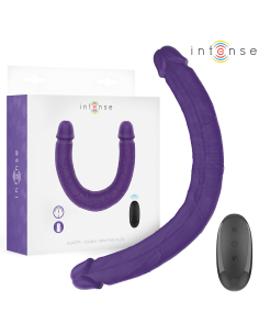 INTENSE GUNTER DILDO DOBLE VIBRADOR 40 CM MORADO CONTROL REMOTO