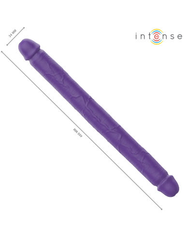 INTENSE GUNTER DILDO DOBLE VIBRADOR 40 CM MORADO CONTROL REMOTO