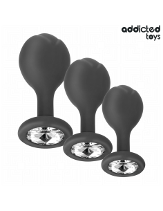 ADDICTED TOYS SET DE 3 PLUG SILICONA ANAL CON JOYA 2