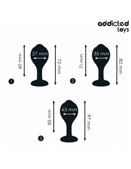 ADDICTED TOYS SET DE 3 PLUG SILICONA ANAL CON JOYA ADDICTED TOYS SET DE 3 PLUG SILICONA ANAL CON JOYA
