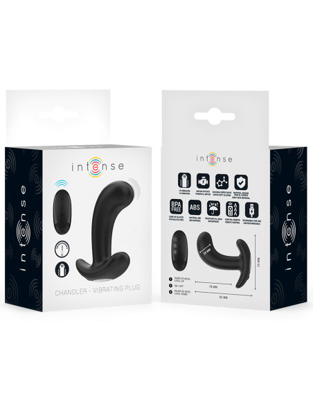 INTENSE CHANDLER PLUG ANAL 10 VIBRACIONES NEGRO CONTROL REMOTO