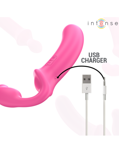 INTENSE AMY VIBRADOR DOBLE 20 CM ROSA CONTROL REMOTO