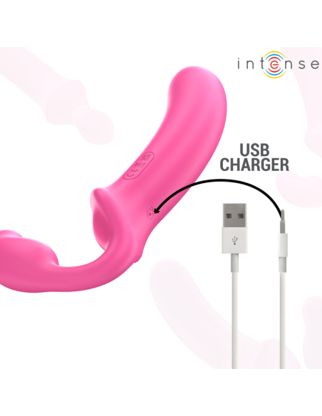INTENSE AMY VIBRADOR DOBLE 20 CM ROSA CONTROL REMOTO